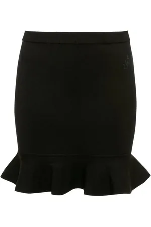 J.W.Anderson Rokken, Dames, Zwart, M, Gerimpelde Zoom Mini Rok Zwart