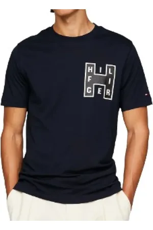 Tommy Hilfiger Tops, Heren, Blauw, L, Stijlvolle T-shirts en Polos