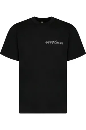 Sunflower Tops, Heren, Zwart, S, Katoen, Zwart Logo Print T-shirt