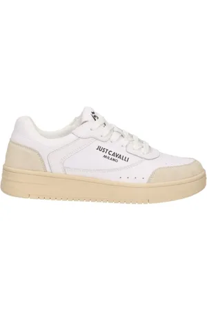 Roberto Cavalli Schoenen, Heren, Wit, 44 EU, Leer, Witte leren sneakers Lente/Zomer 2025