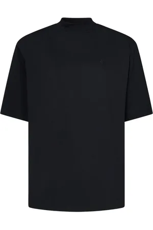 The Attico Tops, Dames, Zwart, M, Katoen, Zwart Katoenen Jersey T-Shirt met Schouderkussens
