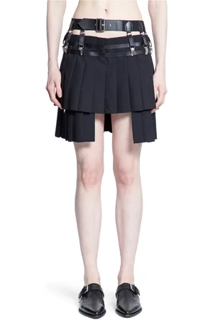 NOIR KEI NINOMIYA Rokken, Dames, Zwart, M, Zwarte Asymmetrische Gelaagde Geplooide Rok