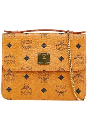 MCM Pre-owned, Dames, Bruin, ONE Size, Tweedehands Canvas handtassen