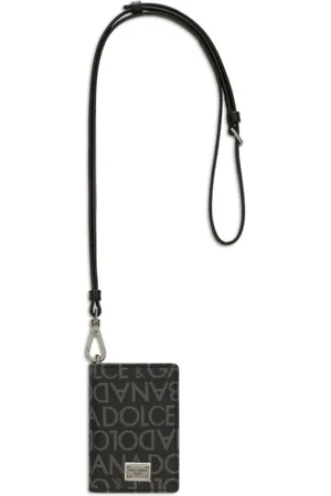 Dolce & Gabbana Accessoires, Heren, Zwart, ONE Size, Logo Jacquard Portemonnee Zwart/Grijs