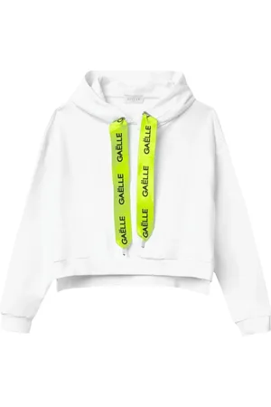 GAËLLE Sweatshirts & Hoodies, Dames, Wit, S, Katoen, Witte Hoodie Gemaakt In Italië
