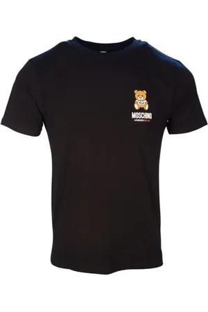 Moschino Tops, Heren, Zwart, XL, Katoen, Logo Stretch Jersey Katoenen Ondergoed