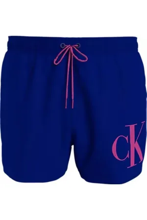 Calvin Klein Badkleding, Heren, Blauw, L, Blauwe zwemshorts met logoprint