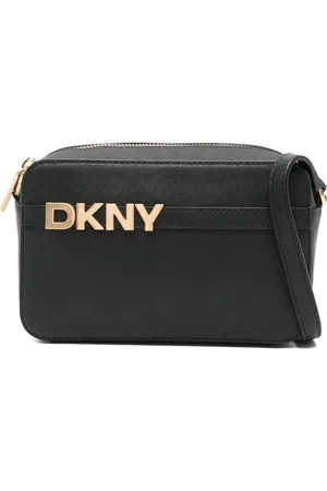 DKNY Tassen, Dames, Zwart, ONE Size, Leer, Zwarte Crossbody Cameratas