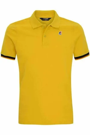 K-Way Tops, Heren, Geel, M, Katoen, Slim Fit Korte Mouw Polo Shirt