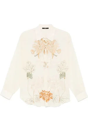 SEVENTY BY SERGIO TEGON Blouses & Shirts, Dames, Veelkleurig, M, Crème Blouse met Knoopmanchetten