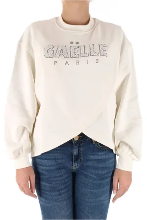 GAËLLE Sweatshirts & Hoodies, Dames, , XS, Katoen, Handgeborduurde witte katoenen top