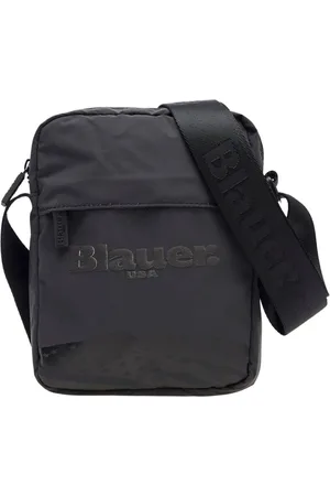 Blauer Tassen, Heren, Zwart, ONE Size, Zwarte Synthetische Crossbodytas met Meerdere Compartimenten