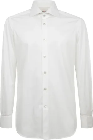 Kiton Overhemden, Heren, Wit, M, Katoen, Regular Fit Franse Kraag Overhemd