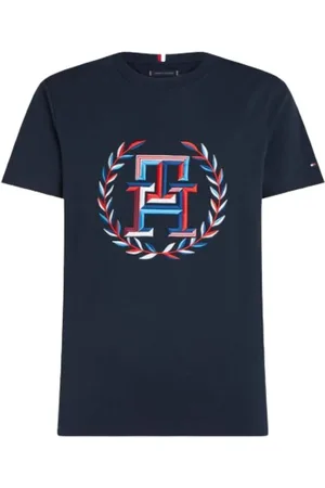 Tommy Hilfiger Tops, Heren, Blauw, M, Stijlvolle T-shirts en Polos