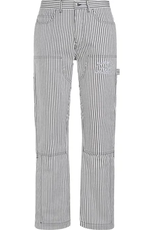 AMIRI Broeken, Heren, Veelkleurig, M, Katoen, Zwarte Gestreepte Katoenen Broek