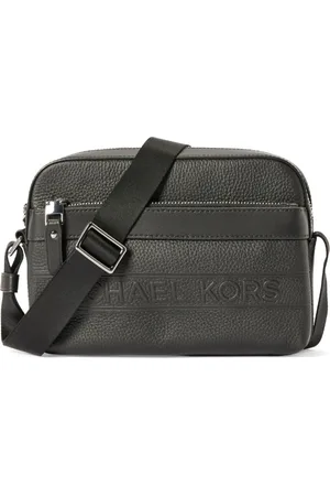 Michael Kors Tassen, Heren, Zwart, ONE Size, Leer, Zwarte Crossbody Tas voor Mannen