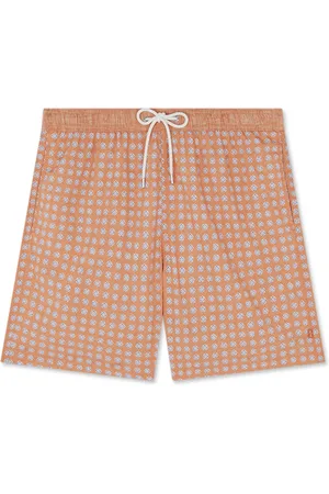 Paul & Shark Badkleding, Heren, Oranje, 4Xl, Polyester, Zwemshorts met Allover Micro-Print Riviera Hello Capri