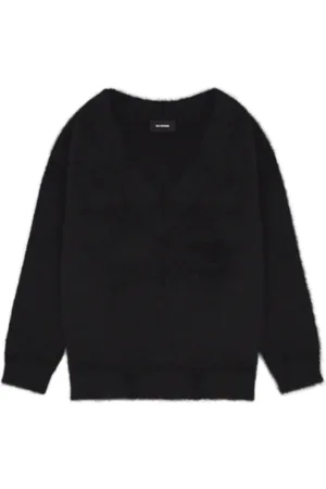 We11 Done Truien, Dames, Zwart, L, Zwarte Sweater Collectie