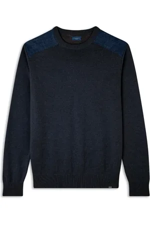 Paul & Shark Truien, Heren, Blauw, XL, Katoen, Fresco Katoen Linnen Crew Neck Sweater