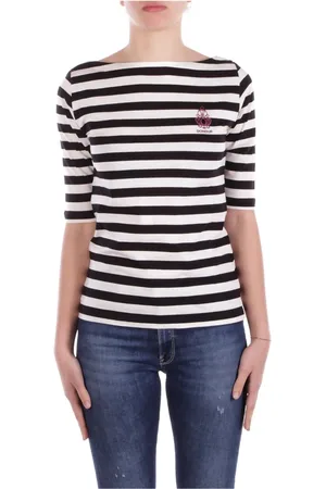 Dondup Tops, Dames, Veelkleurig, S, Katoen, Logo Front T-shirts en Polo