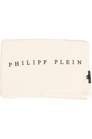Philipp Plein Accessoires, Heren, , ONE Size, Luxe Witte Viscose Sjaal