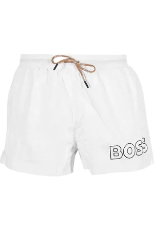 HUGO BOSS Badkleding, Heren, Wit, S, Polyester, Heren Zwemshorts Mooneye Print