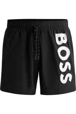 HUGO BOSS Badkleding, Heren, Zwart, M, Verstelbare zwemboxer met sneldrogende stof