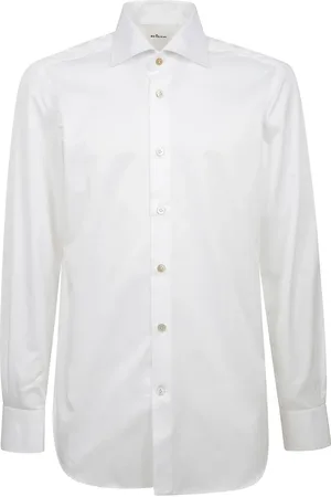 Kiton Overhemden, Heren, Wit, M, Katoen, Regular Fit Franse Kraag Overhemd
