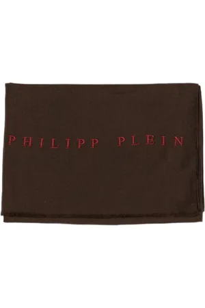 Philipp Plein Accessoires, Heren, Bruin, ONE Size, Bruine Viscose Sjaal Gemaakt in Italië