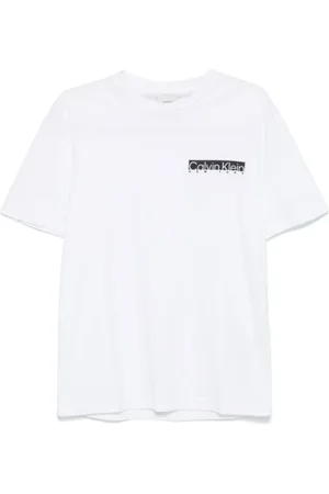 Calvin Klein Tops, Heren, Wit, M, Witte T-shirts en Polos