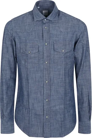 ELEVENTY Overhemden, Heren, Blauw, 2Xl, Katoen, Blauw Overhemd voor Mannen Stijlvol Ontwerp