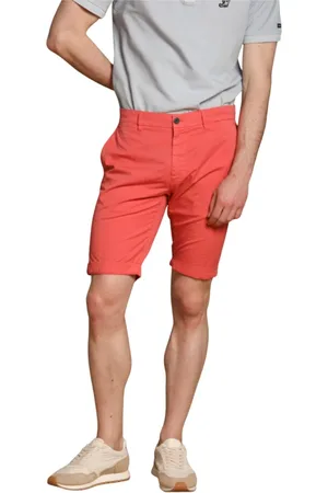 Masons Korte broeken, Heren, Rood, XL, Katoen, Heren Chino Bermuda Shorts in Pima Katoen