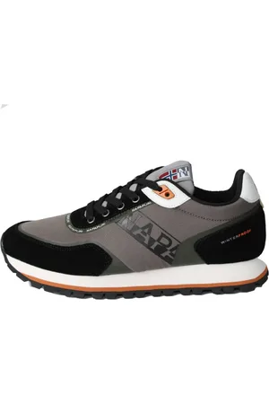 Napapijri Schoenen, Heren, Grijs, 44 EU, Leer, Grijze Leren/Textiel Sneakers F2Lotus 01