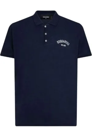 Dsquared2 Tops, Heren, Blauw, M, Katoen, Navy Polo Shirt Logo Print