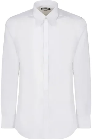 Dolce & Gabbana Overhemden, Heren, Wit, L, Witte Poplin Overhemd met Puntkraag