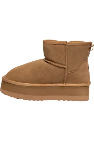 GAËLLE Schoenen, Dames, Bruin, 38 EU, Bruine Eskimo Laarzen met Nep Bont Voering