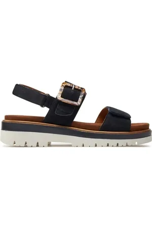 ARA Schoenen, Dames, Blauw, 39 EU, Suède, Blauwe Platte Sandalen voor Vrouwen