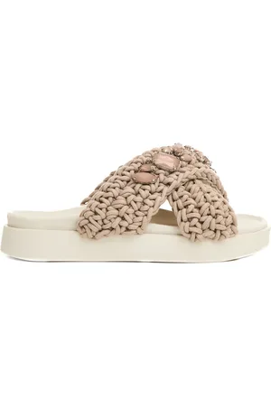 INUIKII Schoenen, Dames, , 39 EU, Geweven Sandalen met Rubberen Sleehak