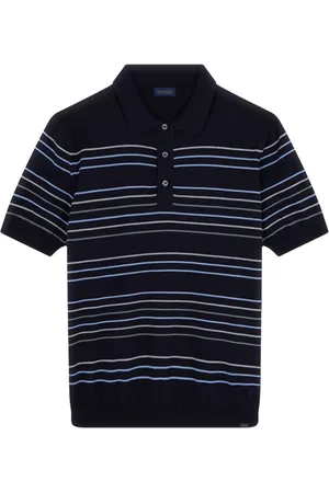 Paul & Shark Tops, Heren, Blauw, 2Xl, Katoen, Gestreept katoenen kasjmier poloshirt
