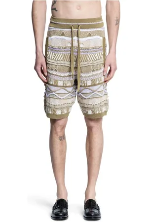 LANEUS Korte broeken, Heren, Groen, M, Isle Gebreide Drop Crotch Bermuda Shorts