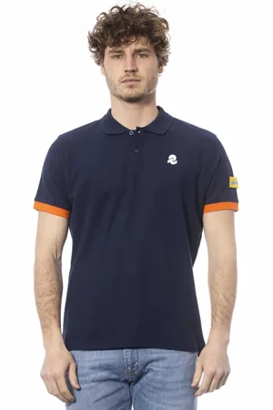 Invicta Tops, Heren, Blauw, XL, Katoen, Polo met dubbel logo van katoen