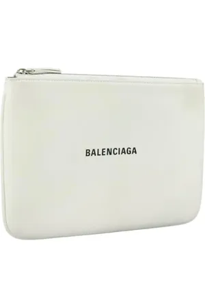 Balenciaga Pre-owned, Dames, Wit, ONE Size, Leer, Pre-owned Leather pouches
