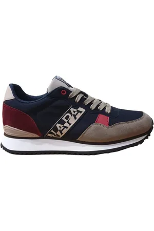 Napapijri Schoenen, Heren, Veelkleurig, 43 EU, Leer, Zwarte leren/stoffen lage sneakers