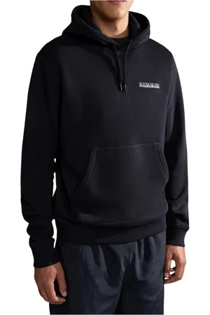Napapijri Sweatshirts & Hoodies, Heren, Zwart, M, Katoen, Verstelbare hoodie van zwart katoen