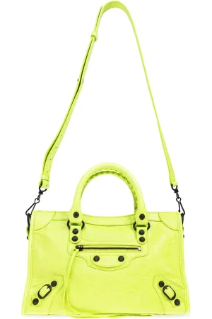 Balenciaga Tassen, Dames, Geel, ONE Size, Leer, Handtas Le City Klein