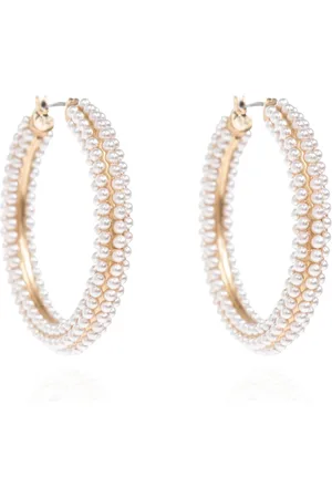 AllSaints Accessoires, Dames, Geel, ONE Size, Ronde oorbellen met parels