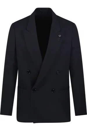LARDINI Jassen, Heren, Zwart, M, Wol, Blauwe Blazer voor Mannen
