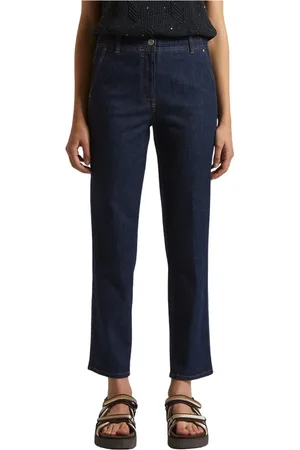 PESERICO SIGN Jeans, Dames, Blauw, XL, Katoen, Lichtgewicht katoenen comfort denim
