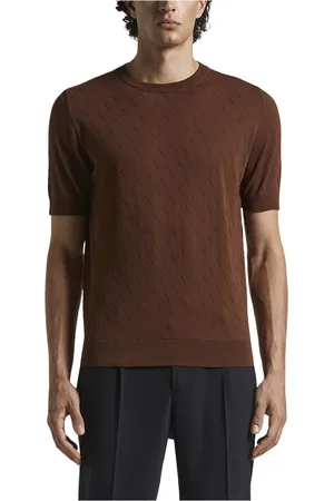PESERICO SIGN Truien, Heren, Bruin, S, Katoen, Pu katoen t-shirt