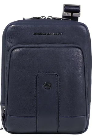 Piquadro Tassen, Dames, Blauw, ONE Size, Leer, Blauwe leren i Pad Mini Crossbody tas